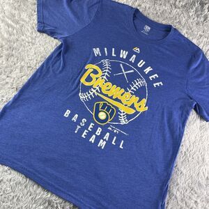 Milwaukee Brewers Shirt Youth Extra Large Blue Short Sleeve Tee MLB Baseball
